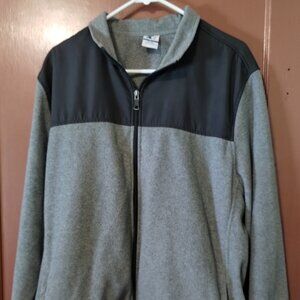 Vintage Starter Fleece Jacket Mens XL 46-48 Full Zip Long Sleeve Gray/BLACK